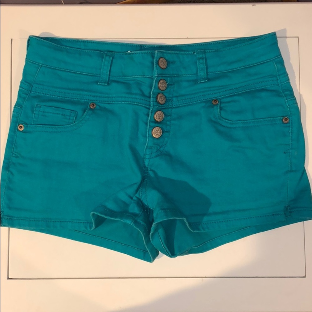 Aeropostale 5 Button Teal Denim Short - Picture 5 of 6